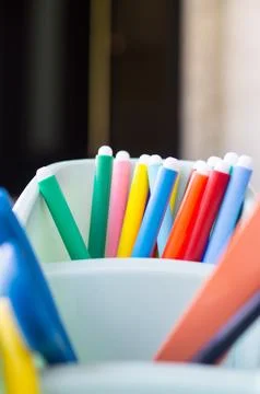 Colored markers Stock Photos
