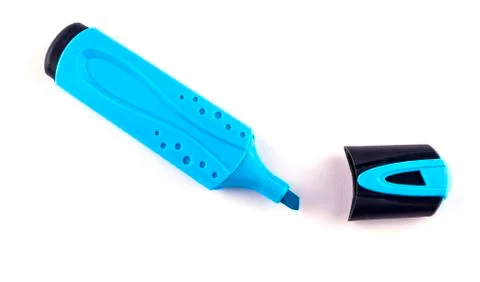 Colored markers on a white background. Stock Photos