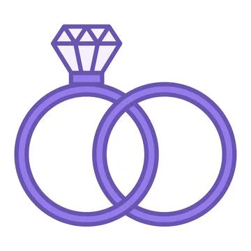 Colored Marriage Icon. Vector Illustration. Two Wedding Rings. Legally Regi.. Stock-Illustration