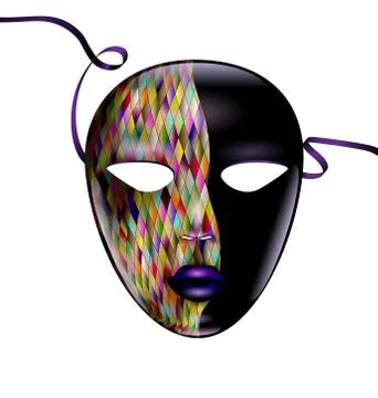 Colored mask of face with tape Stock Illustration