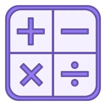 Colored Math Icon. Calculator Vector Icon. Mathematical Signs. Education an.. Stockillustratie