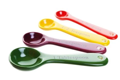 Colored measuring spoons Stock Photos