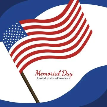 Colored memorial day concept poster Vector Stock Illustration