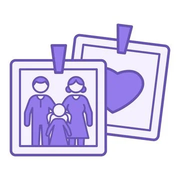 Colored Memories Icon. Vector Illustration. Family Photos. Father, Mother, .. Stock Illustration