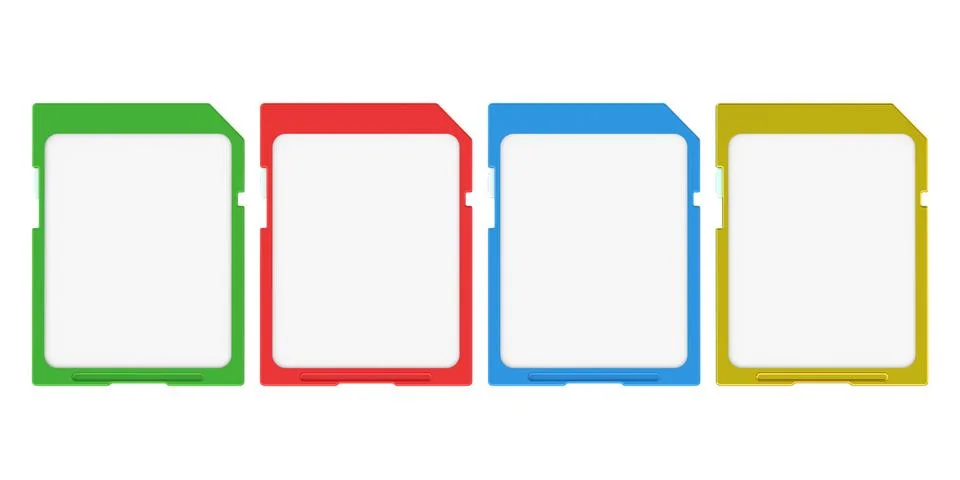 Colored memory cards Illustrazione stock