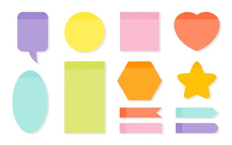 Colored memory notes planning sticker set vector Stock Illustration