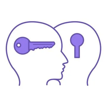 Colored Mentor Icon. Vector Illustration. Man with a Key and Man with a Key.. Ilustración de archivo