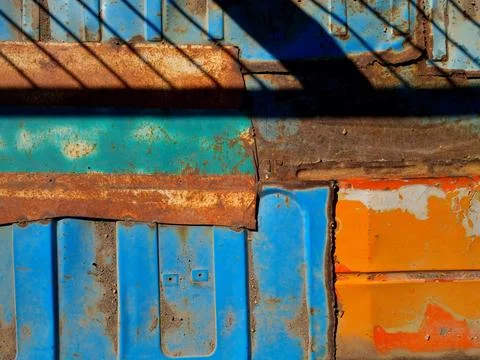 Colored metal plates Stock Photos