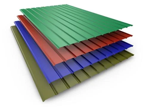 Colored metal profile sheets Stock Illustration