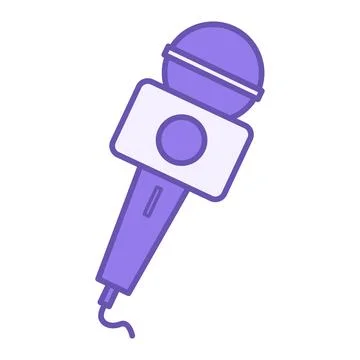 Colored Mic Icon. Vector Illustration. Device That Converts Sound Waves int.. Stock Illustration