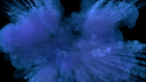 Colored middle size smoke explosion with trails, expands towards the camera. Stock-Footage 82185157