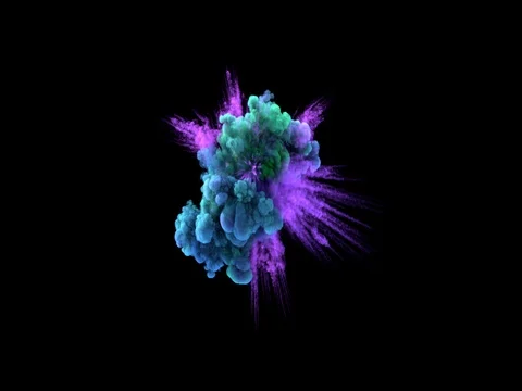 Colored middle size smoke explosion with trails. Stock Footage 82186402