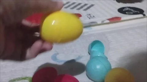 Colored mini ball toys with various prizes Stock Footage 291592294
