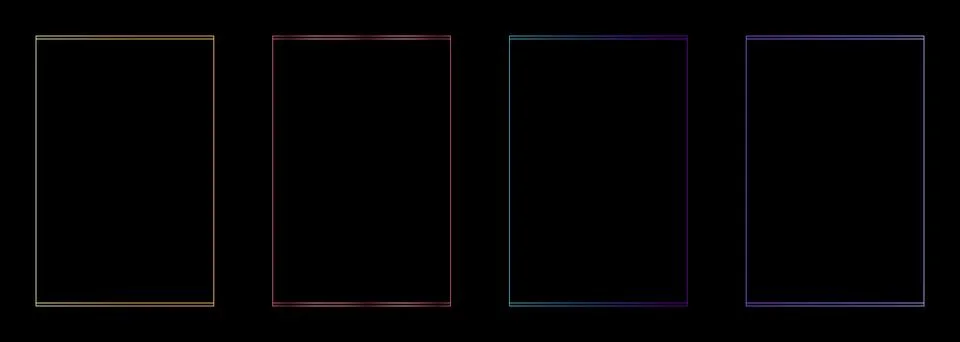 Colored minimalistic geometric frames. Golden, pink, purple square frame Stock Illustration