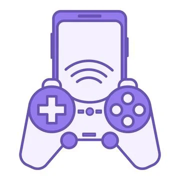 Colored Mobile Game Icon. Vector Icon of Game Console and Mobile Phone. Gam.. Stock Illustration