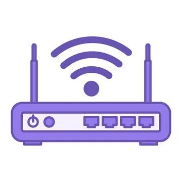 Colored Modem Icon. Vector Illustration. Device That Helps Computers Access.. Stock Illustration