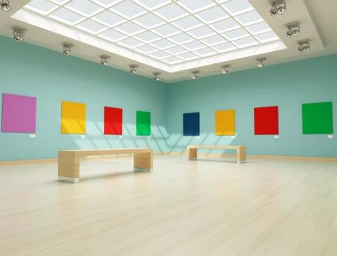 Colored modern art gallery Stock Illustration