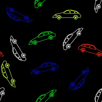 Colored Modern Car Seamless Pattern Illustrazione stock
