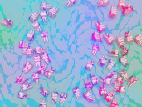 Colored molar teeth Stock Illustration