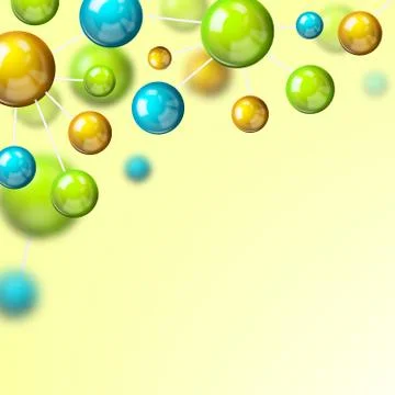 Colored molecule 3d background Stock Illustration