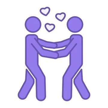 Colored Moment Romance Icon. Vector Illustration. Two People in Love Holdin.. Ilustração Stock