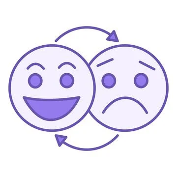 Colored Mood Icon. Vector Icon of Positive and Negative Emotions. Happy and.. Stock Illustration