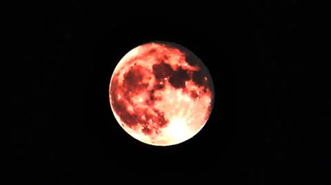 Colored moon followed with effect - slight flicker 2 Stock-Footage 3600352