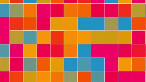 Colored mosaic background, computer generated. Surface of multi-colored blocks イラスト素材