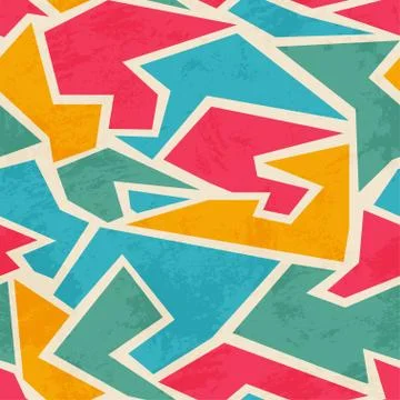 Colored mosaic seamless pattern with grunge effect Illustrazione stock