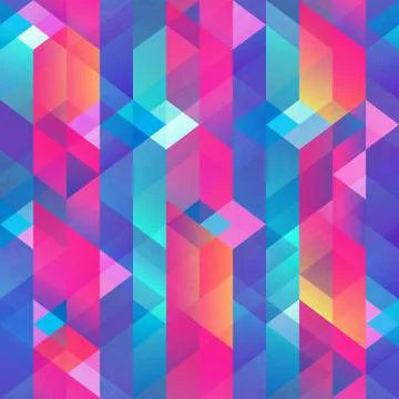 Colored mosaic seamless pattern. Stock Illustration