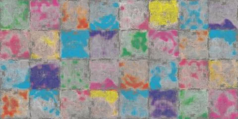 Colored mosaic wall tile background texture close up. Stock Photos