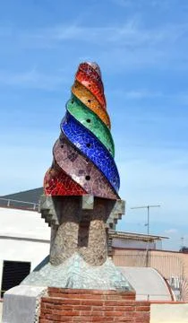 Colored Mosaics of Antonio Gaudi Stock-Fotos