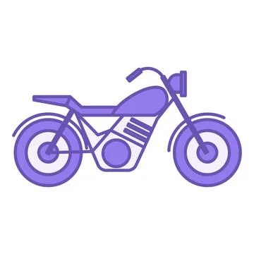 Colored Motorcycle Icon. Vector Icon of Classic Big Bike. Urban Transport C.. イラスト素材