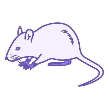 Colored Mouse Icon. Vector Illustration. Rodent, Mammal. Rat, Gerbil. Domes.. Stock Illustration