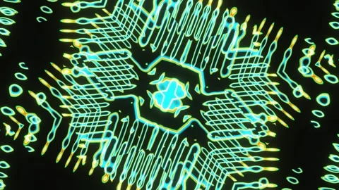 Colored multi-layered ornaments for overlay. Looped background for music overlay Stock Footage 247001027