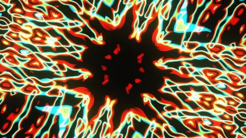 Colored multi-layered ornaments for overlay. Looped background for music overlay Stock Footage 247001072