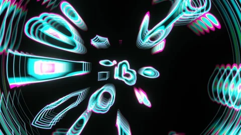 Colored multi-layered ornaments for overlay. Looped background for music overlay Stock Footage 247001198