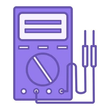 Colored Multimeter Icon. Electrical Service Vector Icon. Electrical Measure.. Stock Illustration