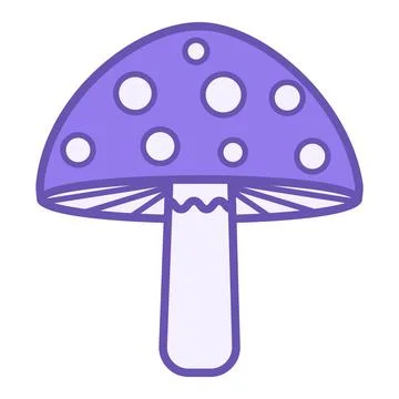 Colored Mushroom Icon. Toadstool Mushroom Vector Icon. Camping and Tourism .. Ilustración de archivo