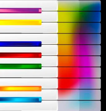 Colored music keys Stock Illustration