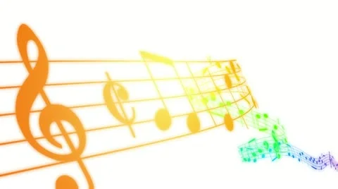 Colored Music notes in 3d. HD. Loopable. Stock Footage 11062760