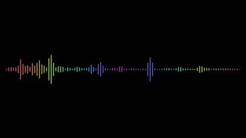 Colored music waveform spectrum animation Stock Footage 234295154