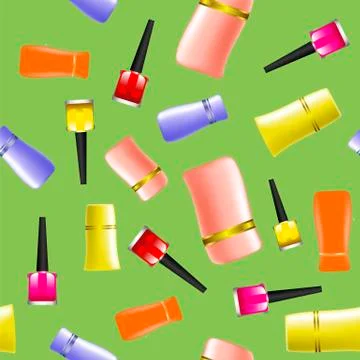 Colored Nail Polsh Seamless Pattern Illustrazione stock