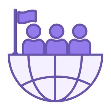 Colored Nation Icon. Vector Illustration. Flag, People, and Planet. A Group.. Stock Illustration