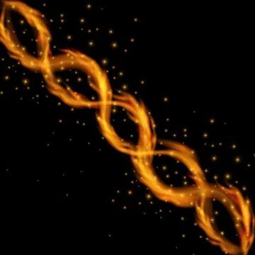 Colored Naturalistic Fire on Dark Background. Illustration Stock Illustration