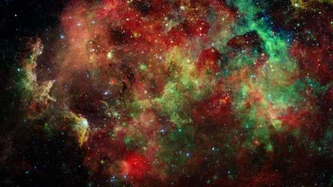 Colored nebula in the universe. Elements of this image furnished by NASA. Stock Photos