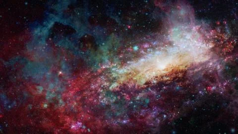 Colored nebula in the universe. Elements of this image furnished by NASA. Foto stock