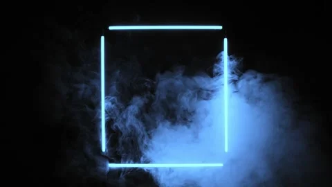 Colored neon frame with smoke Stock Footage 276337931