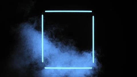 Colored neon frame with smoke Stock Footage 276628042