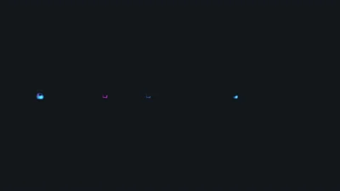 Colored neon light pattern generated row of dot with glowing on black background Video stock 146352950